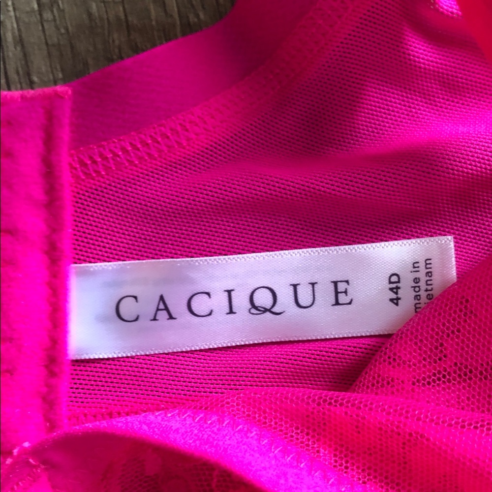 Cacique High Apex Plunge Bra Pink Glow 44D - Picture 5 of 9